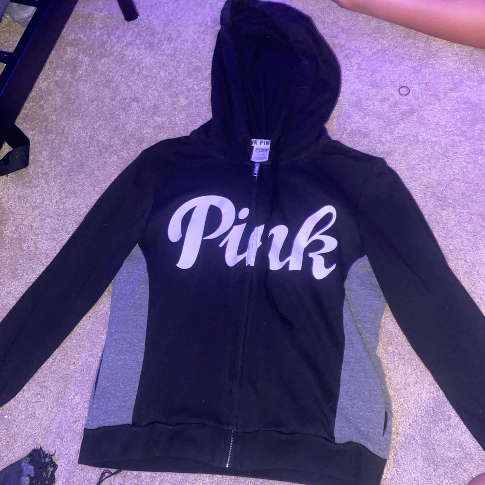 Pink gray and black zip-up!